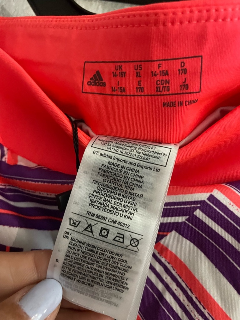 ADIDAS NWT Girl’s Purple & Orange Skort - XL - Picture 7 of 8
